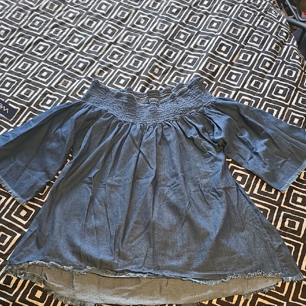 Elle Midnight Blue Cotton Blouse